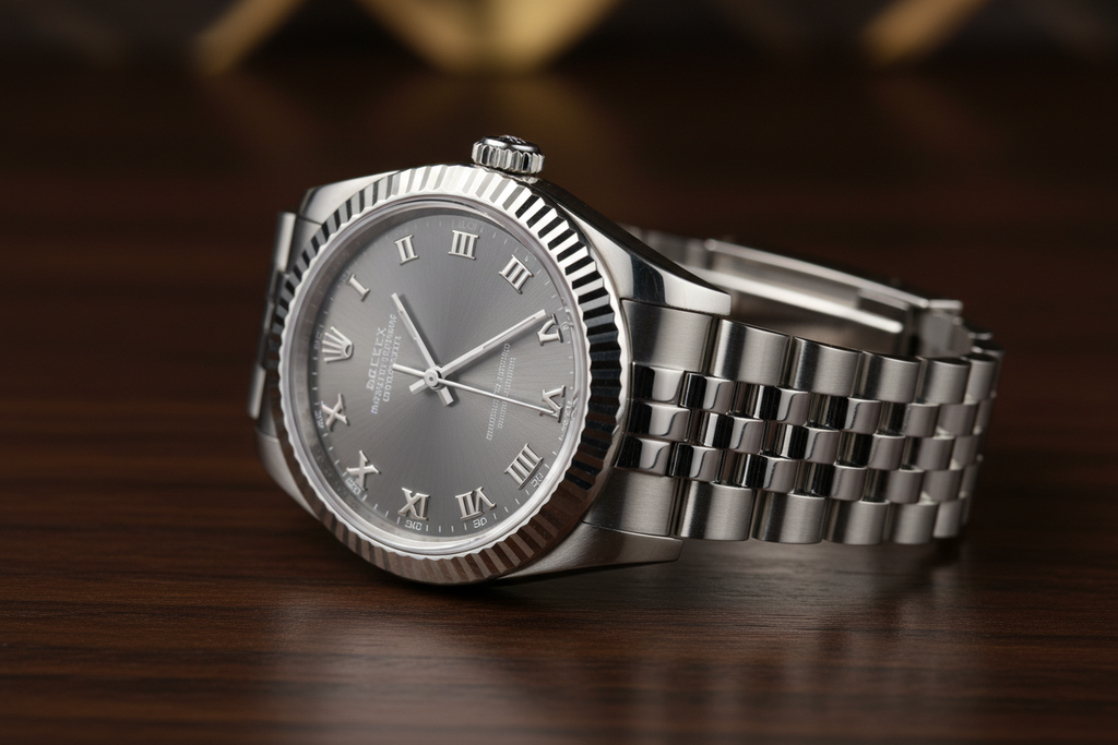 DateJust Grey Roman Side View