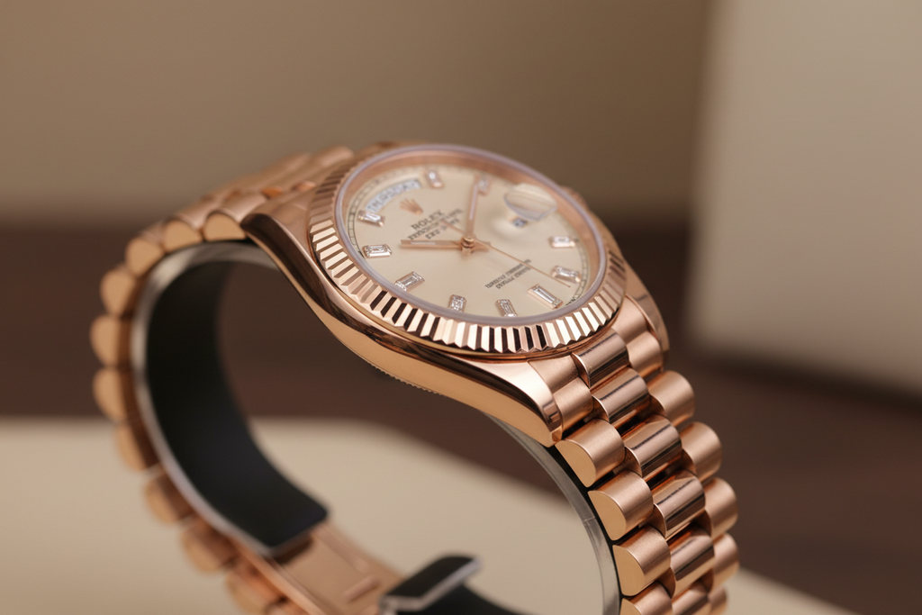 Rolex Day-Date 31mm Rose Gold Side